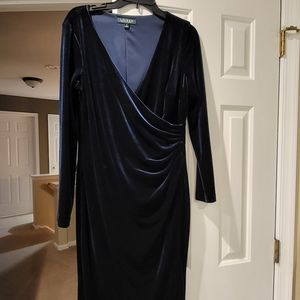 Ralph Lauren Blue Velvet Cocktail Dress